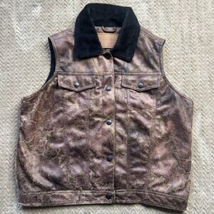 Outback Trading Company Women's L Southwestern Print Vest Paisley